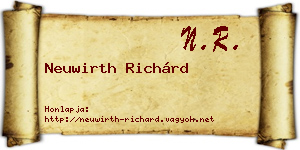 Neuwirth Richárd névjegykártya